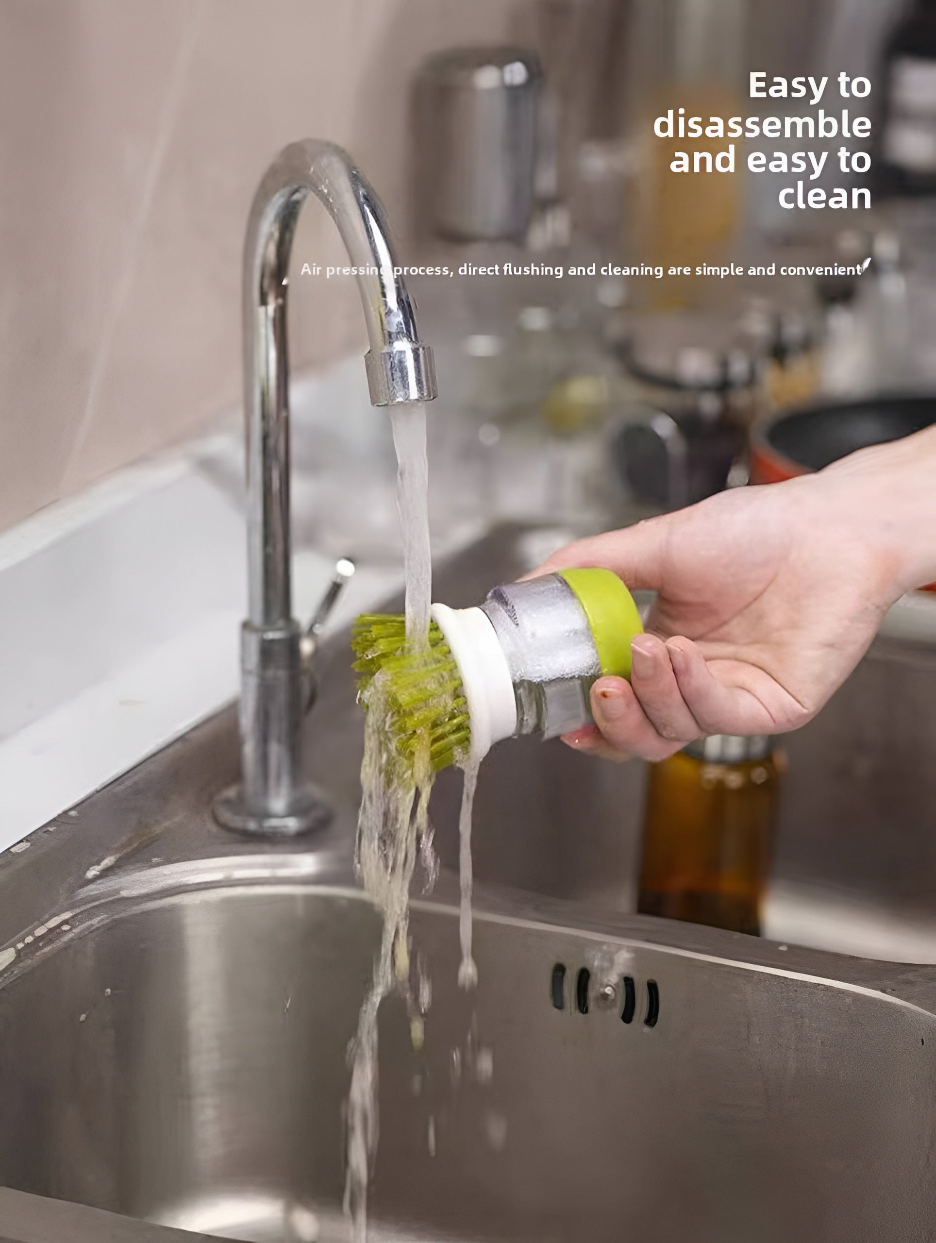Pot Brush Artifact Pot Washing Brush Dishwashing Brush Non-Stick Automatic Liquid-Adding Pot Brush Home Kitchen Lazy Cleaning Pot Brush