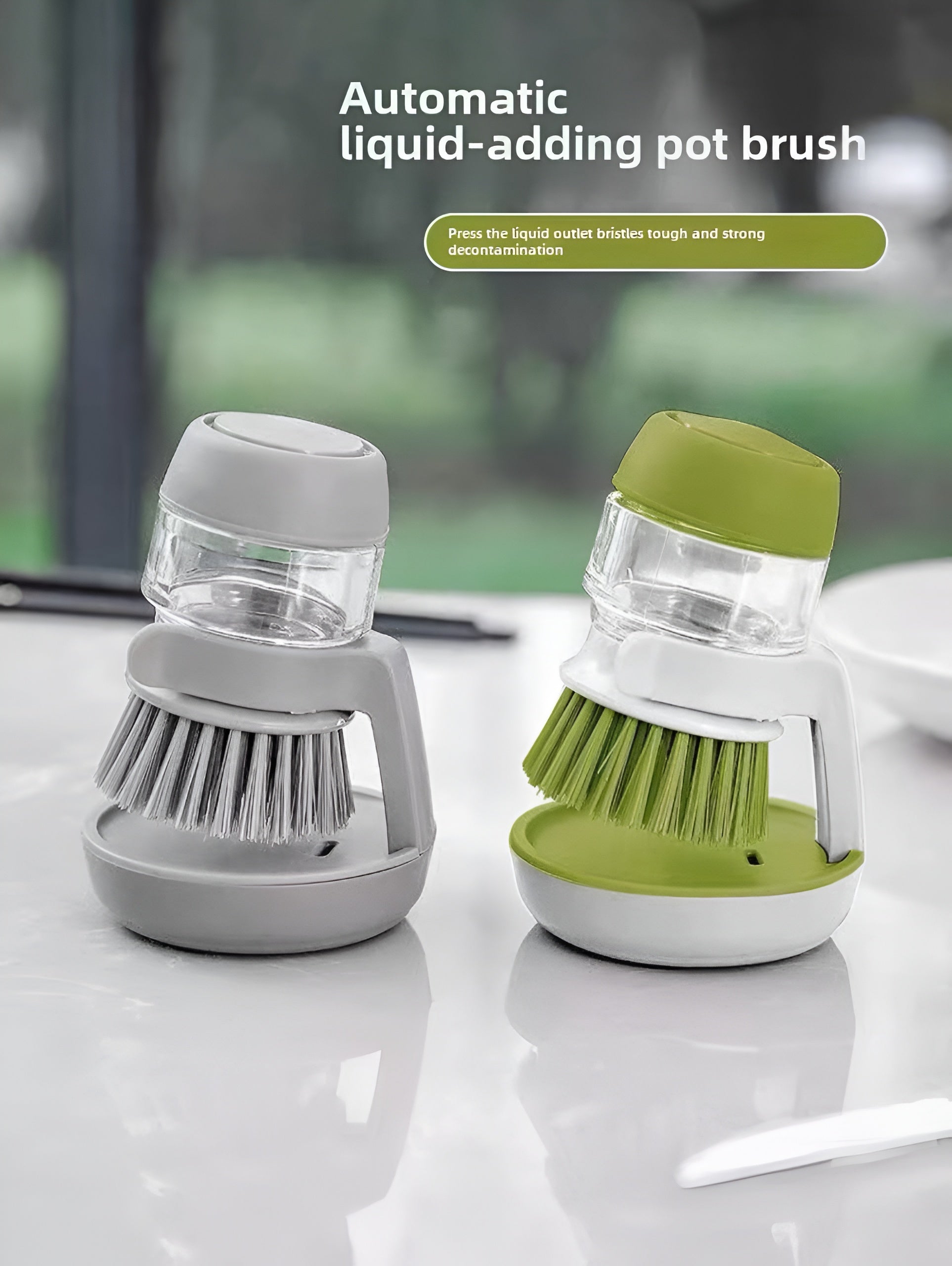Pot Brush Artifact Pot Washing Brush Dishwashing Brush Non-Stick Automatic Liquid-Adding Pot Brush Home Kitchen Lazy Cleaning Pot Brush
